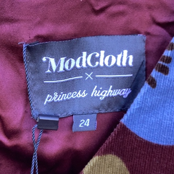 ModCloth x Princess Highway NWT Floral Corduroy Pinafore Dress - Picture 3 of 6